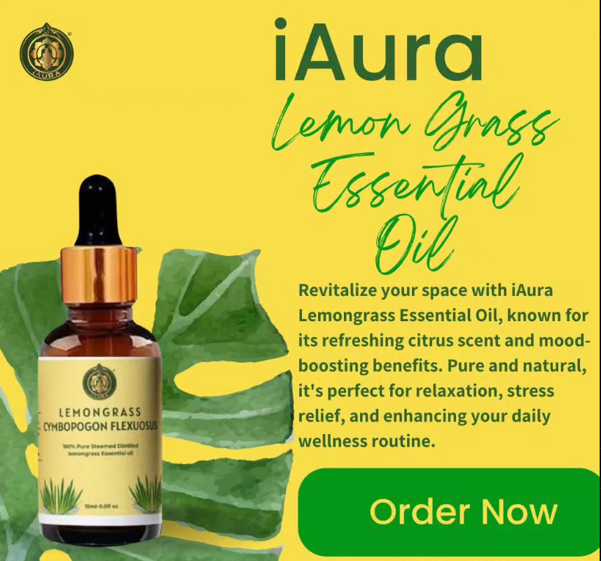 iAura Lemon Grass Essential Oil - 15ml